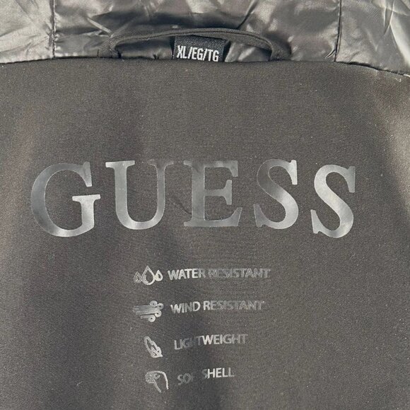 Guess Black Puffer and Softshell Hooded Parka Jacket Women's Size XL - Picture 9 of 10